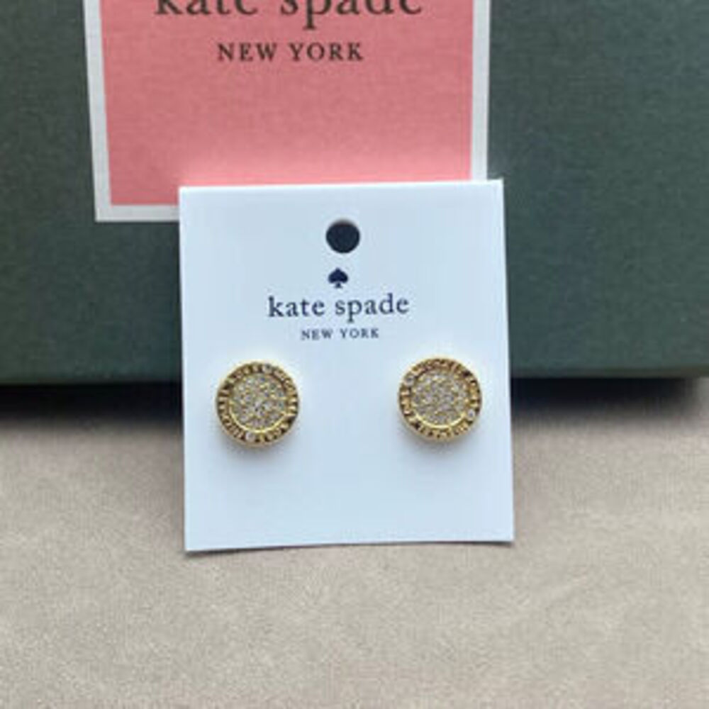 kate spade Round Crystal Stud Earrings